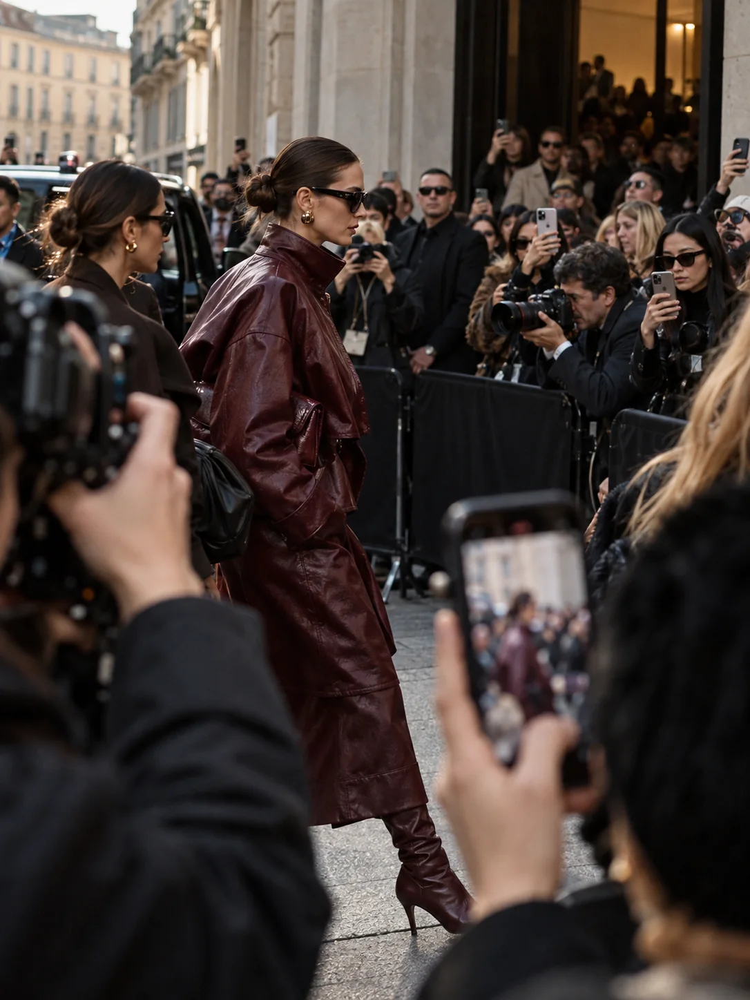 Fashion arrival observed through phones, cameras and crowd behaviour